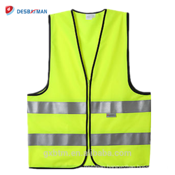 Top Sell Safety Reflective Vest with Zipper High Visibility Security Jacket 3M Hi Vis Workwear Waistcoat